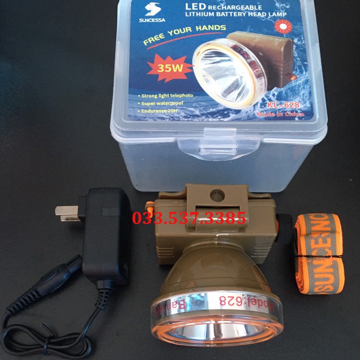 Đèn đội đầu, đèn pin siêu sáng KL 628 đèn LED lặn nước