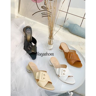 DÉP NAGASHOES NAD86 HỞ MŨI QUAI TRÒN KHÓA VUÔNG 3P