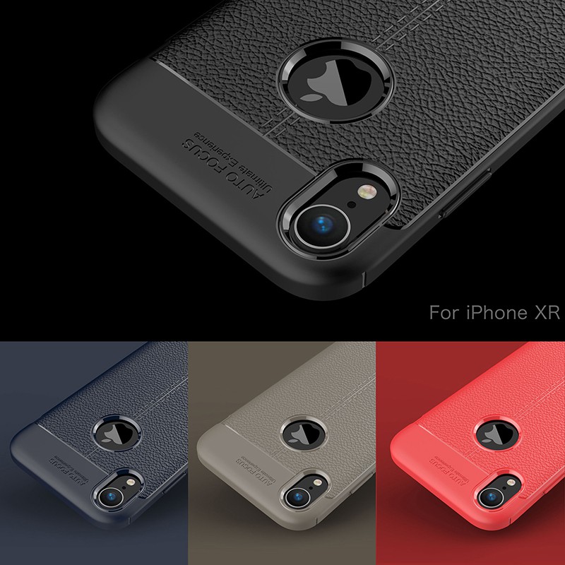 Ốp Lưng Auto Focus Vân Da Cho iPhone XR