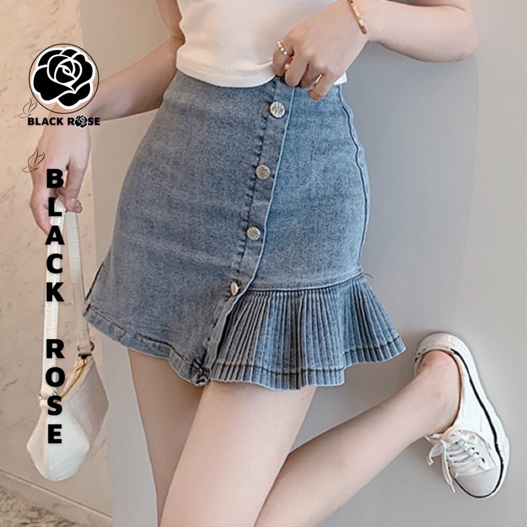 Chân Váy Bò Jean Chữ A Cao Cấp BLACK ROSE Váy Đầm Bò Rin Demin Nữ Phong Cách Hàn Quốc Hot Trend 2021 Mùa Hè-TẤM BOUTIQUE | BigBuy360 - bigbuy360.vn