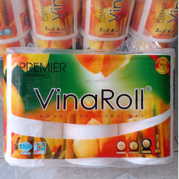 Giấy vệ sinh VinaRoll 6 cuộn không lõi 3 lớp Toilet paper