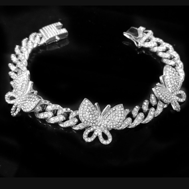 1 Vòng Tay Hình Bướm Đính Đá Lấp Lánh Phong Cách Hip Hop | BigBuy360 - bigbuy360.vn