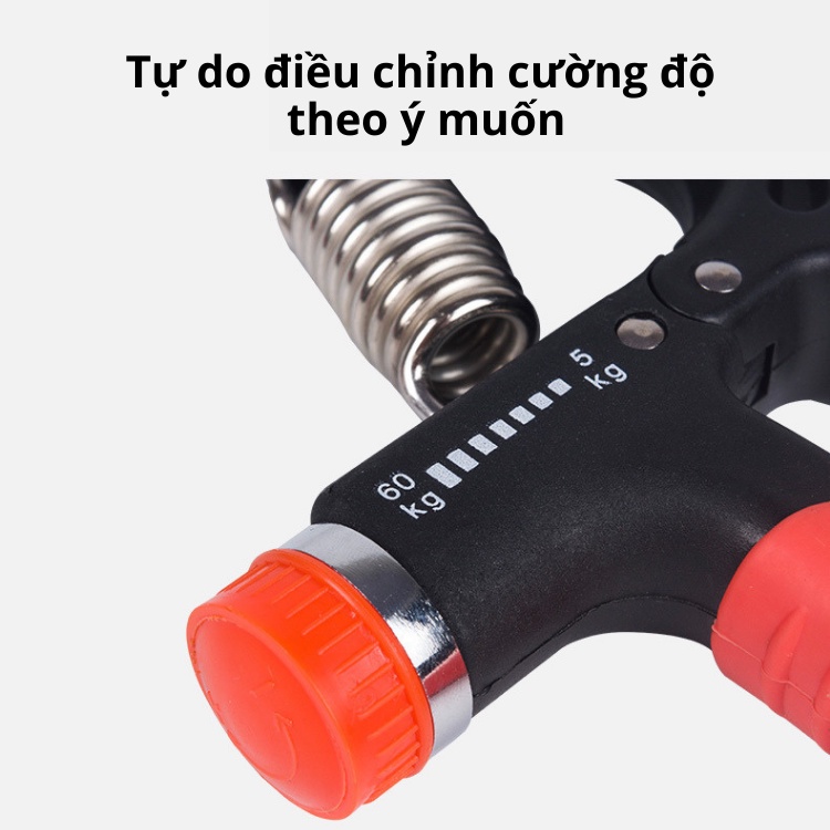 Kìm Bóp Tập Cơ Tay Có Lò Xo Điều Chỉnh Lực 5-60Kg Tăng Sức Mạnh Cơ Bàn Tay Và Ngón Tay