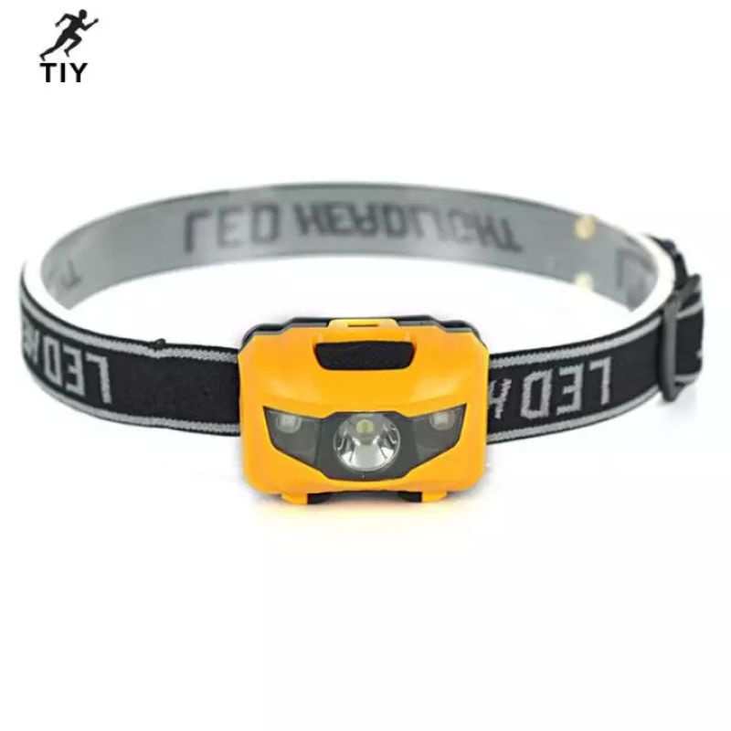 Đèn pin đội đầu mini siêu cute 3 chế độ có đèn cảnh báo sử dụng pin 3A