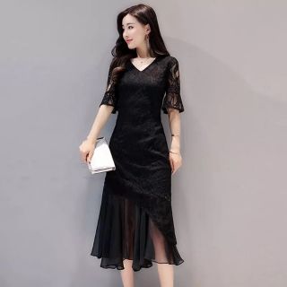 ĐẦM SUÔNG ÔM REN PHỐI VOAN