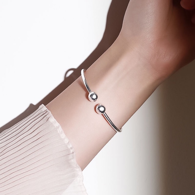 Vòng tay dạng hở mạ bạc 925 đơn giản thời trang | BigBuy360 - bigbuy360.vn
