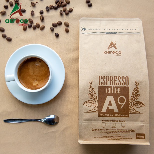 Túi 500g Cà Phê Đặc Sản_Specialty Coffee_ HẠT RANG PHA MÁY A9 AEROCO COFFEE nguyên chất 100%, rang mộc ,hậu vị ngọt