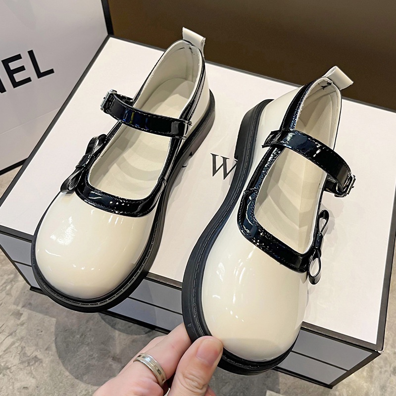 Giày IELGY chất liệu da đế dày phong cách Anh Quốc thời trang cho nữ