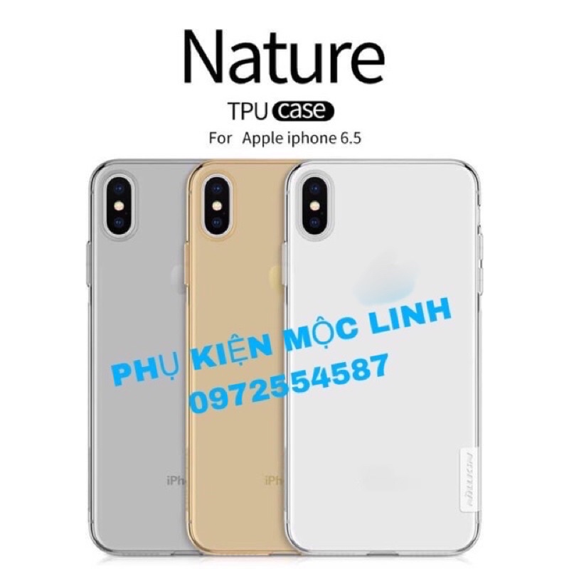 Ốp lưng silicon trong suốt Nillkin iPhone XS Max Xr X Xs