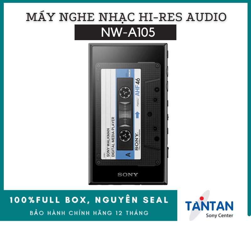 Máy Nghe Nhạc MP3 WALKMAN Sony NW-A105 | Android 9.0 -16GB, khe thẻ nhớ microSD - USB Type-C - Nhạc lossles