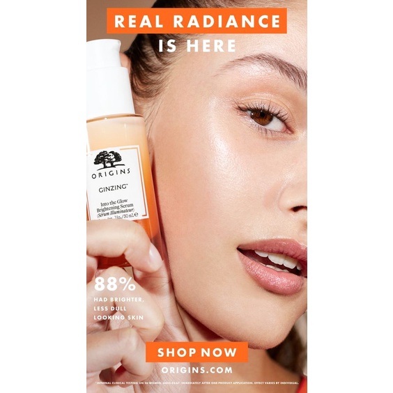 ORIGINS 🌿 Tinh chất dưỡng sáng da GinZing™ Into the Glow Brightening Serum