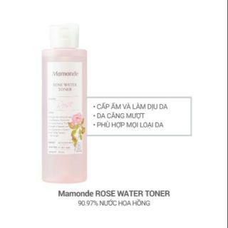 Nước hoa hồng cung cấp độ ẩm Mamonde Rose Water Toner 250ml