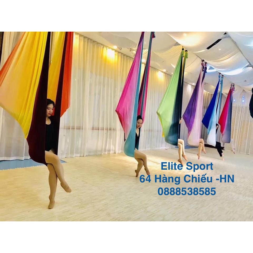 Võng Lụa Ngũ Sắc Tập Yoga Elite Sport đủ phụ kiện, Sản Phẩm Cao Cấp Chuyên Lắp Đặt Phòng Tập Yoga Bay