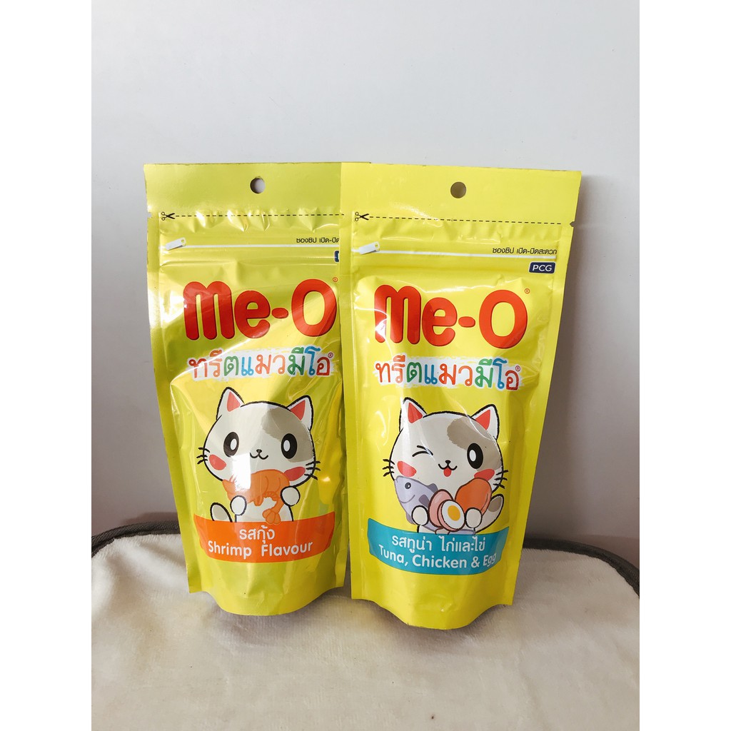 Bánh thưởng cho mèo Me-O Cat Treat 50g - 3 vị Cá Hồi, Cá Ngừ, Tôm - KiMi Pets