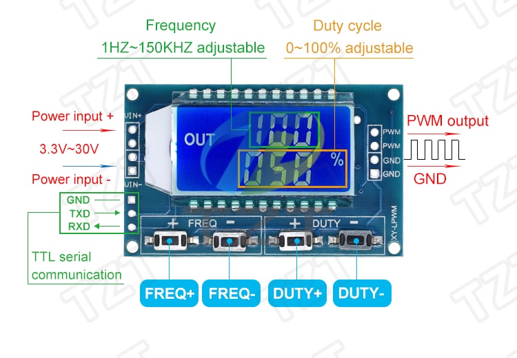 Mô Đun Phát Tín Hiệu Xy-Lpwm 1hz-150khz Màn Hình Lcd 3.3v-30v