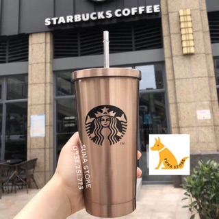 Ly Giữ Nhiệt Starbucks 500ml 💯 Kèm 5 Món Phụ Kiện - Ly Starbucks Gold