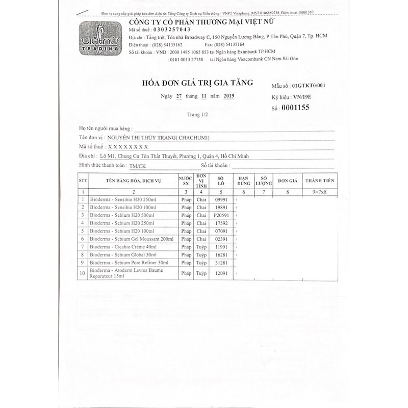 Nước tẩy trang Bioderma 850ml cho da nhạy cảm