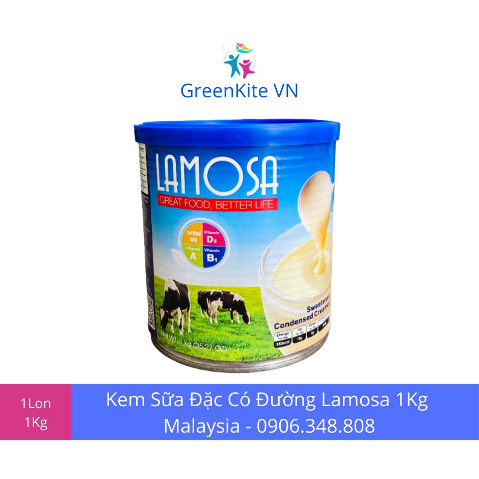 Sữa Đặc Có Đường Cao Cấp LAMOSA Lon 1Kg - Kem Đặc Có Đường Lon 1Kg