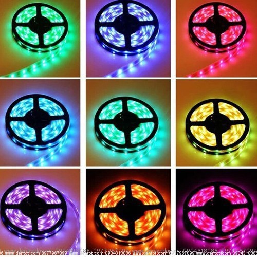 CUỘN LED DÂY DÁN ĐỔI 7 MÀU RGB 5050 Chống nước - Phủ Silicone ( DÙNG CHO TIKTOK - CÓ CẢM BIẾN ÂM