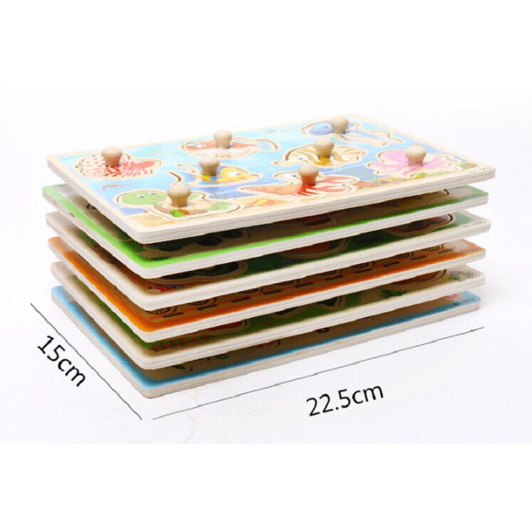 [Mã LIFETOYS1 giảm 30K đơn 99K] Bảng Ghép Hình Có Núm Phát Triển Tư Duy Cho Trẻ 15x20cm