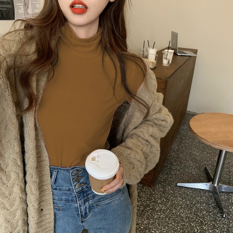 NRVP Áo thun tay dài cổ tròn phong cách Hàn Quốc 2021 cho nữ