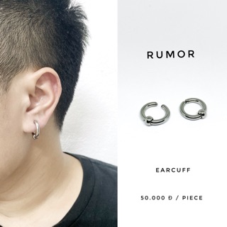 Khuyên tai Hoop kẹp bi bạc không cần bấm lỗ