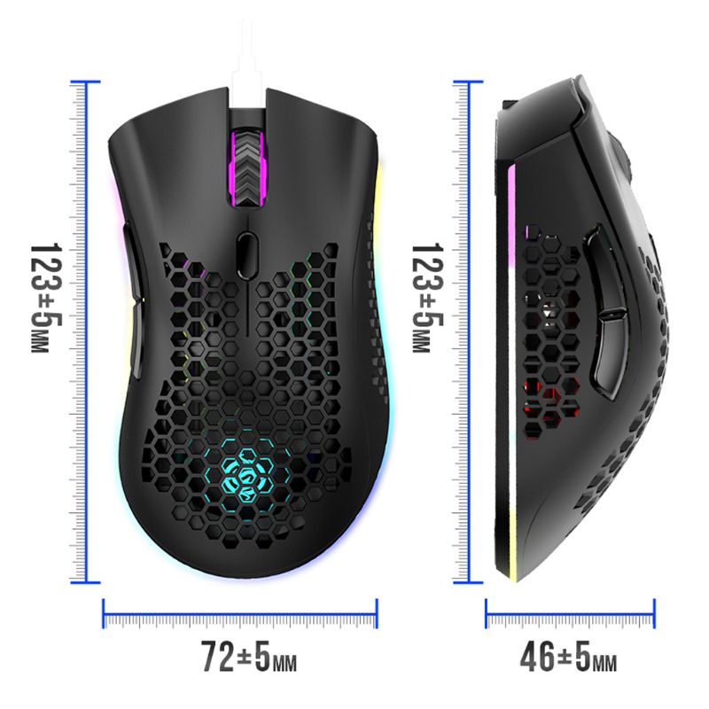 Chuột Không Dây Chơi Game Có Đèn Nền RGB 3 DPI Tốc Độ Cao