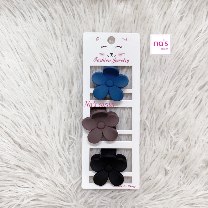 Bộ 3 kẹp tóc gấp tóc gắp càng cua 7 răng nhỏ nhựa mịn đẹp vintage