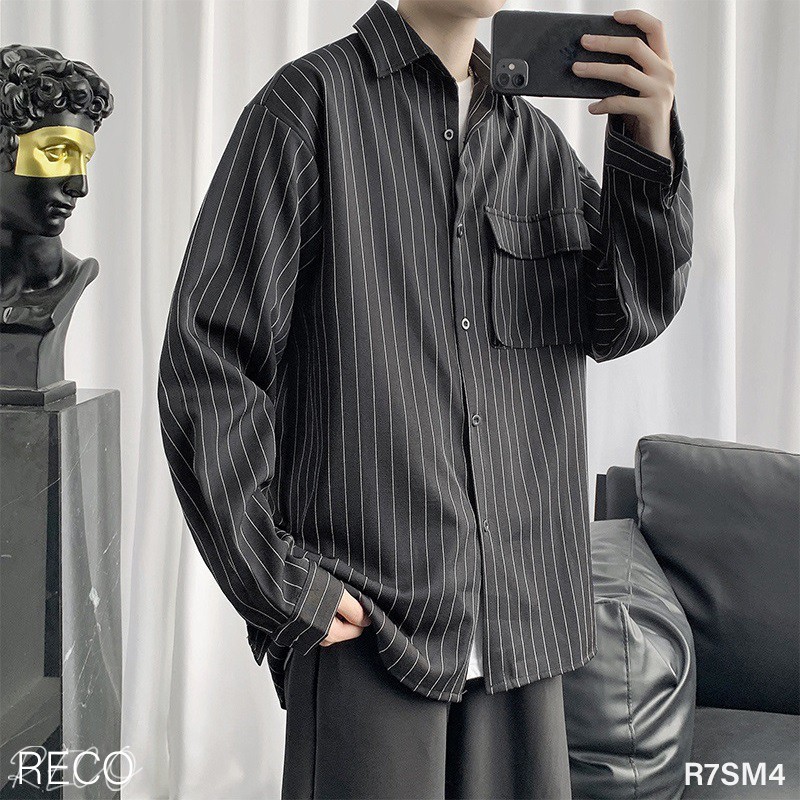 Áo sơ mi nam nữ Hàn Quốc cao cấp dáng rộng dài tay Shirt Loose R7SM4