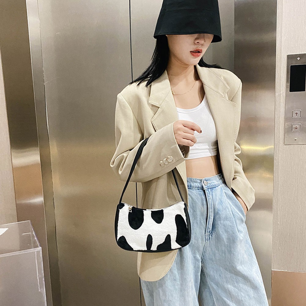 Túi xách phối lông mềm mại họa tiết hợp thời trang cho nữ | BigBuy360 - bigbuy360.vn