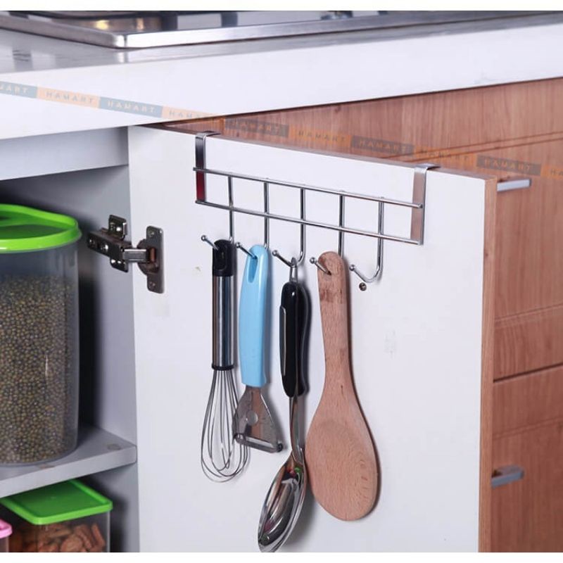 Móc treo đồ, móc inox cài sau cánh cửa, tủ bếp 1432