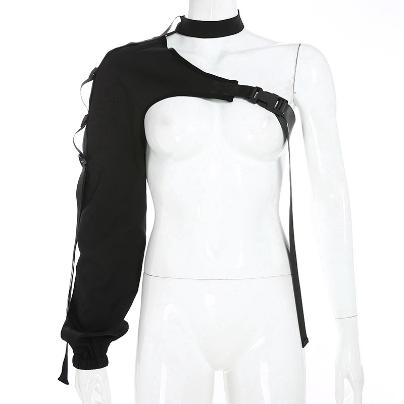 DUNEA Áo Thun Nữ Dài Tay Lệch Vai Thời Trang