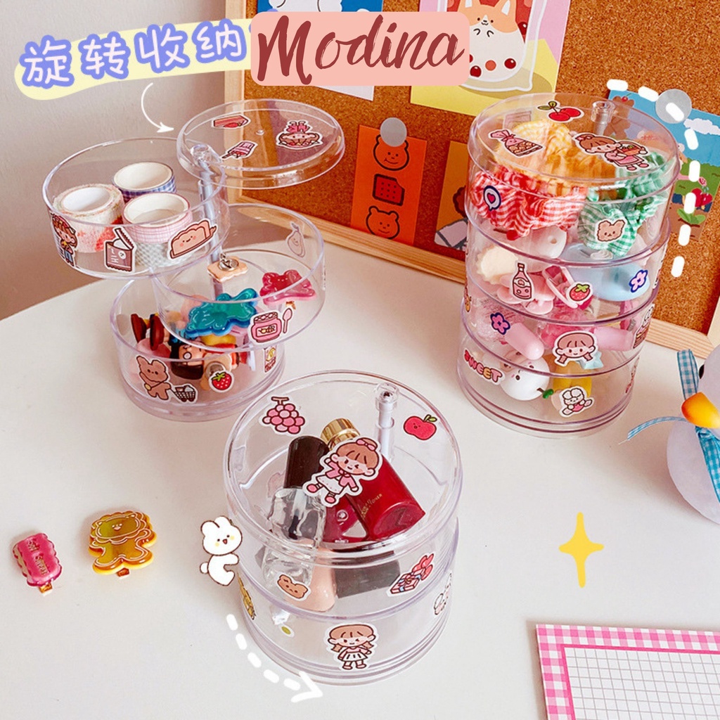 Kệ để bàn mini đựng đồ trang sức, văn phòng phẩm MODINA, tủ nhựa mica mini để bàn