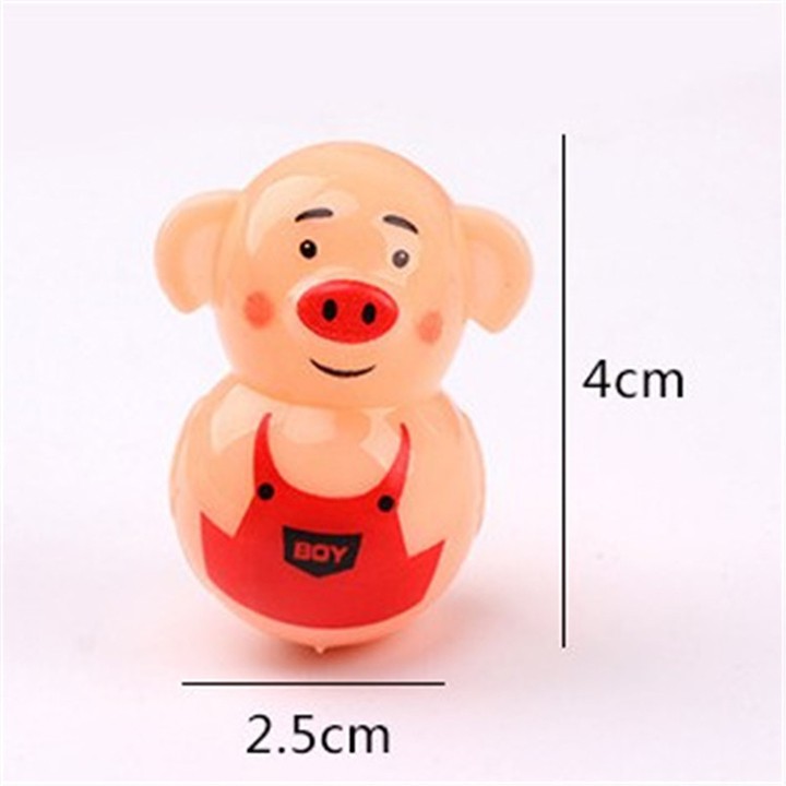 Đồ chơi Lật đật mini hình con heo hồng đỏ dễ thương chất liệu nhựa an toàn cho béyoungcityshop 30.000