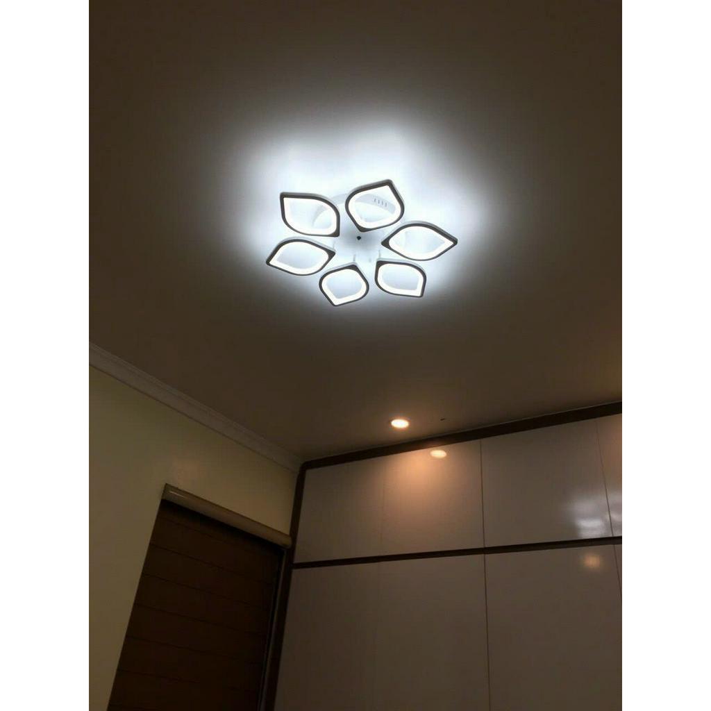 Đèn trần MONSKY trang trí phòng khách LED cánh sen 3 chế độ màu có điều khiển lighthouse