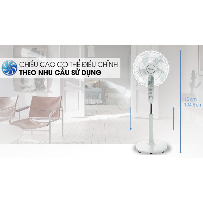 Quạt đứng Toshiba F-LSA10(K)VN - Đen/Trắng/Xám