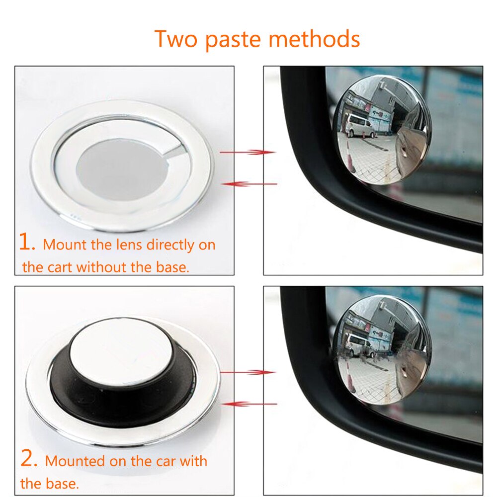 Set 2 Gương Chiếu Hậu Tròn Nhỏ Góc Rộng 360 Độ Soi Điểm Mù Cho Xe Hơi