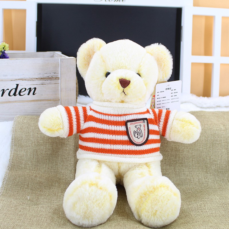 Gấu Teddy Nhồi Bông Mặc Áo Sweater Kẻ Sọc Nhiều Màu Dễ Thương