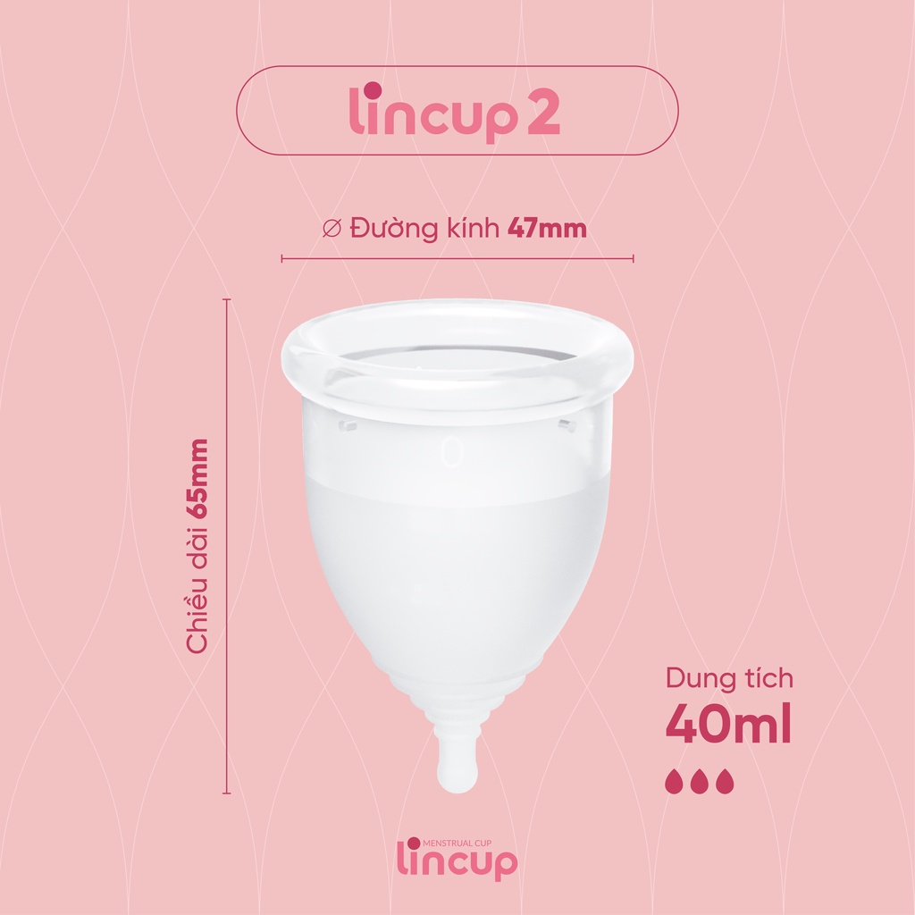 Cốc nguyệt san Lincup 2 chính hãng (40ml) Nhập Khẩu Mỹ