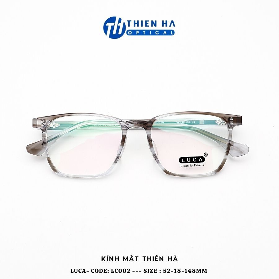 Gọng kính vuông nam Thiên Hà Optical nhựa Acetate thiết kế độc quyền bền, phù hợp độ cận cao LUCA LC001