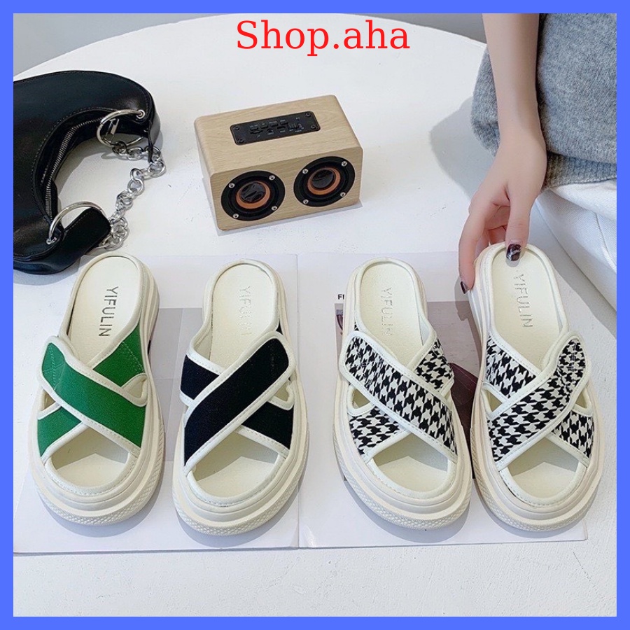 Dép sục nữ quai chéo hở mũi cực hot, Dép nữ quai đan thoáng khí mẫu hot TT199 36-339