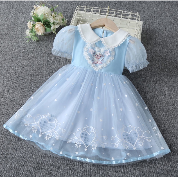 Bé Gái Mùa Hè 2022 Aisha Đầm Công Chúa Bé Gái Mới Aisha Frozen Trẻ Em Tay Ngắn Aisha Đầm Đầm Đầm Côn