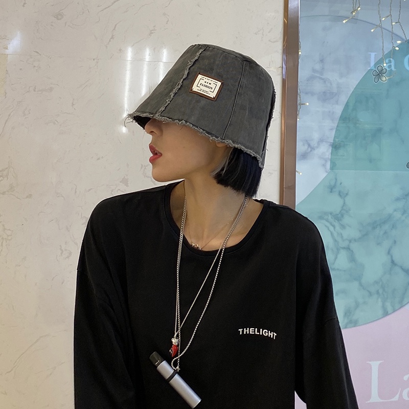 Mũ Bucket Màu Tối Phong Cách Retro Cá Tính
