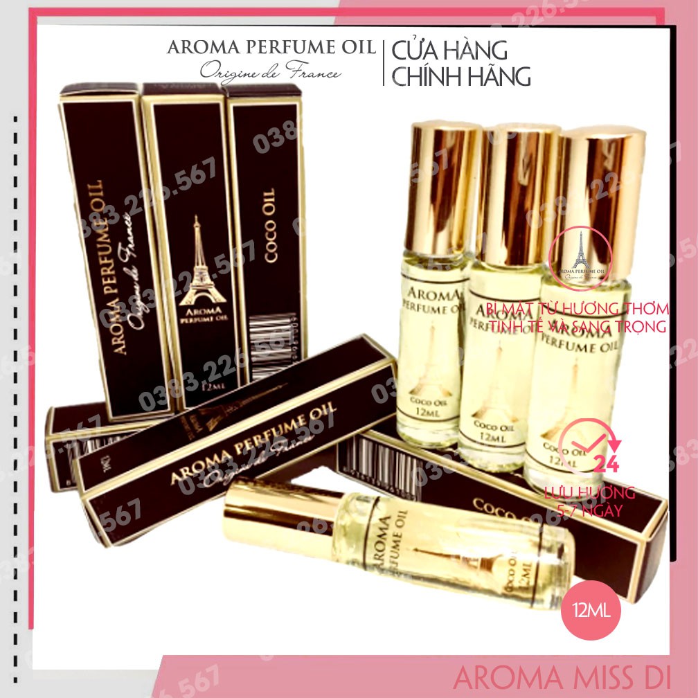 Tinh dầu nước hoa Pháp Aroma dạng lăn 12ml - Đa dạng mùi hương
