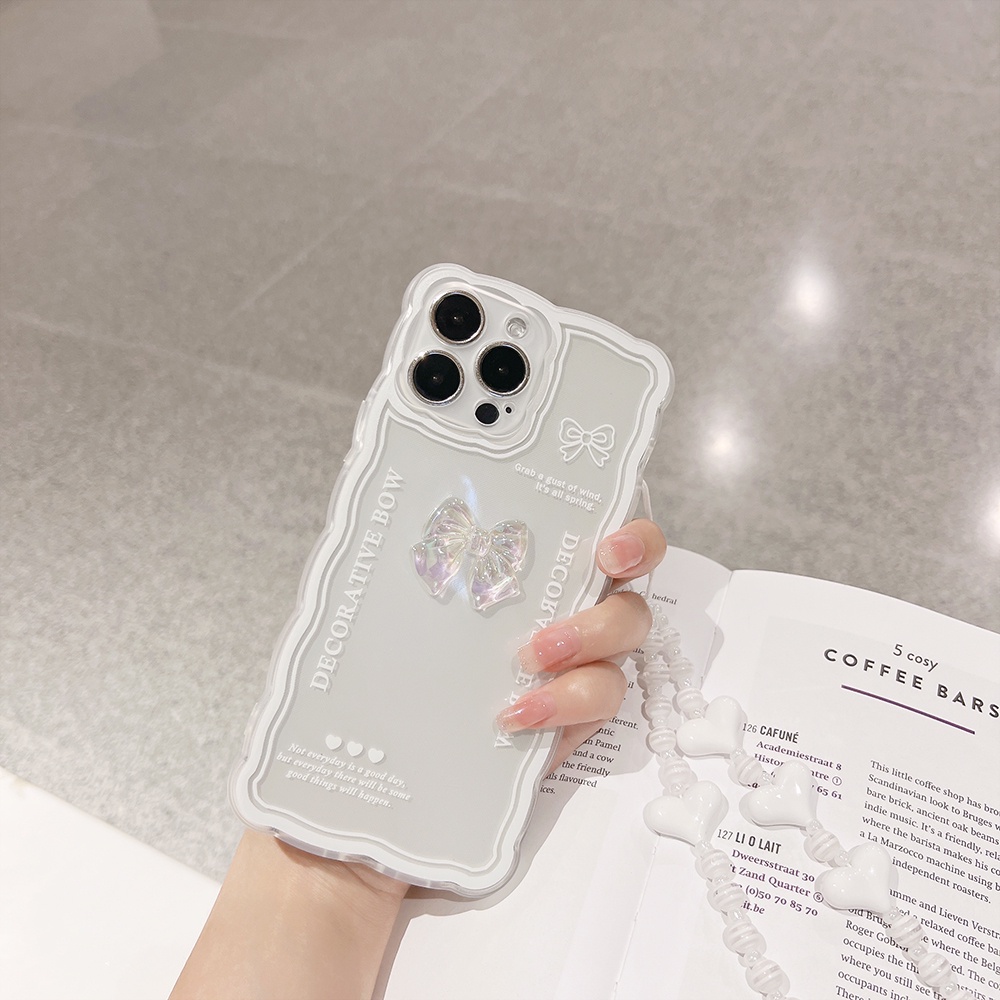 Ốp Điện Thoại TPU Mềm Trong Suốt Chống Sốc Đính Nơ Cho iPhone 11 12 13 Pro max mini XS max xr 7 8 se2020 plus