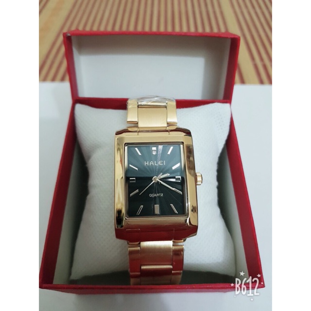Đồng hồ nam halei mặt chữ nhật