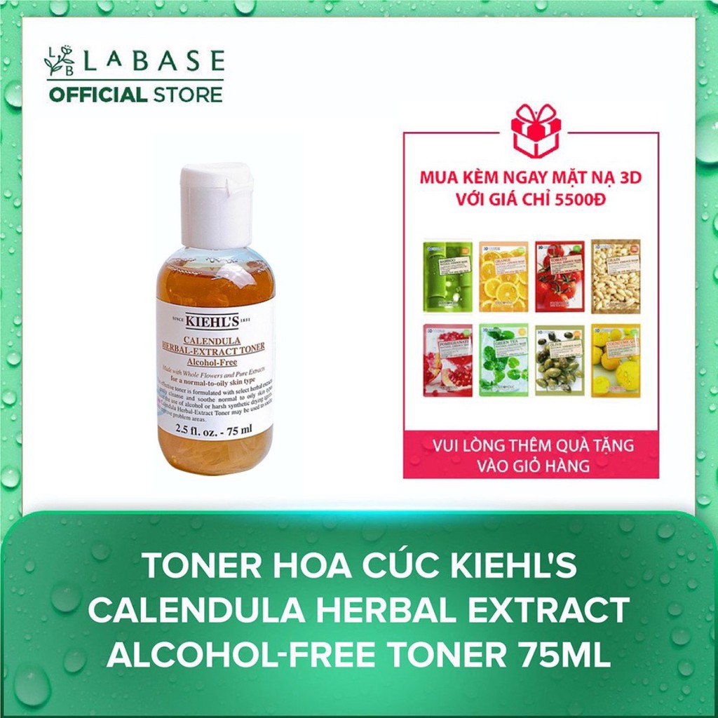 Toner hoa cúc Kiehl's Calendula Herbal Extract Alcohol-Free Toner 75ml