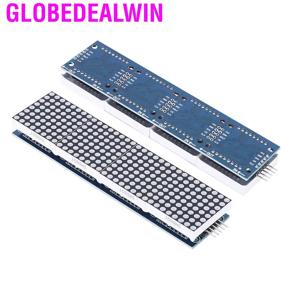 Globedealwin Dot Matrix Display Module 4‑in‑1 MAX7219 LED Single Chip Microcomputer Controller