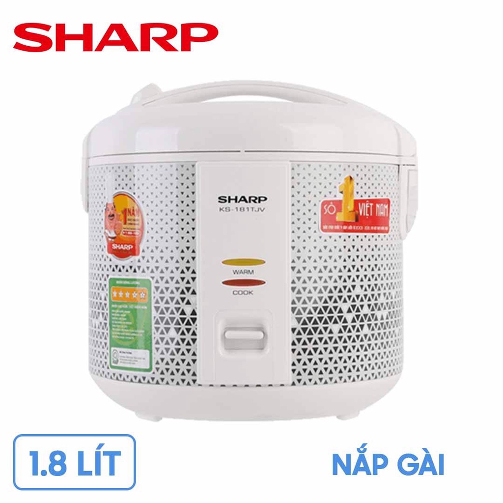 [Mã ELHADEV giảm 4% đơn 300K] [Rẻ vô địch] Nồi cơm điện Sharp 1.8 lít KS-181TJV - Hàng chính hãng