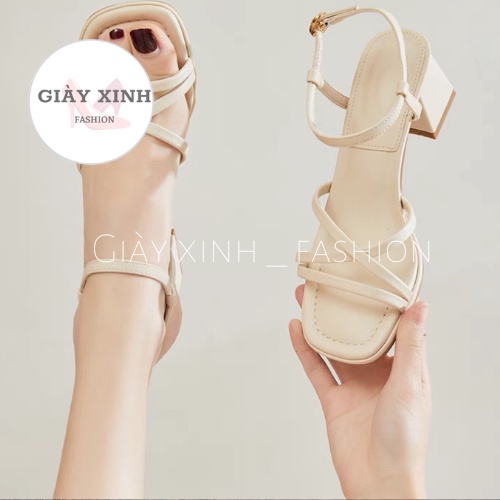 Giày cao gót dây mảnh gót trẻ chung sang trọng Mã T28